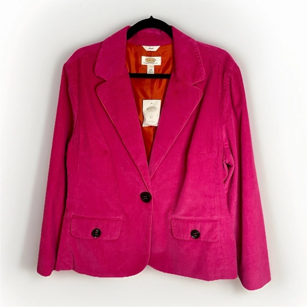 Talbots Corduroy Blazer Classic Style Large Buttons Workwear Size 18W Academia